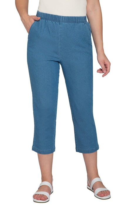 Women's Lightweight Stretch Denim Capri Pants – Comfortable Everyday Fit