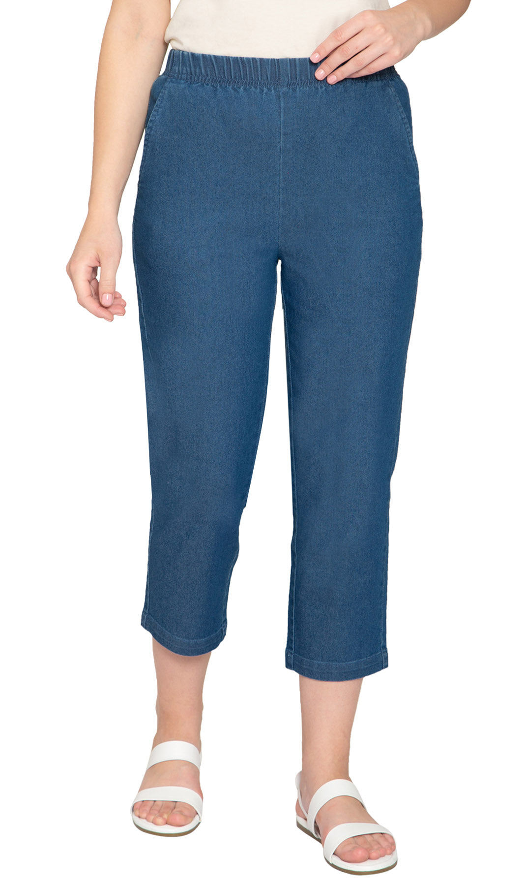 Women's Lightweight Stretch Denim Capri Pants – Comfortable Everyday Fit