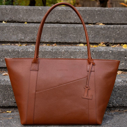 The Leathere New York Tote - Cognac