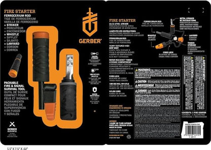 Gerber Firestarter by Americana Pipedream Apparel, compact outdoor fire-starting tool with a rugged design and orange handle.