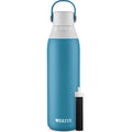 Brita Insulated Filtered Water Bottle with Straw, Reusable, Stainless Steel Metal, Blue Jay, 20 Ounce