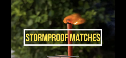Black beard stormproof fire matches by Americana Pipedream Apparel, with a close-up of the matches and packaging.