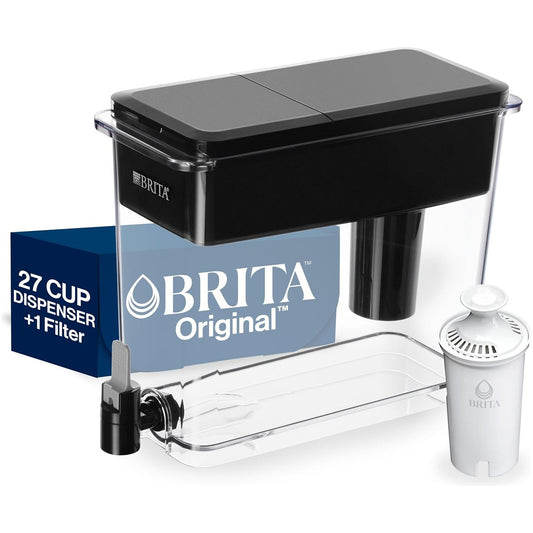 Brita UltraMax Large Water Dispenser With Standard Filter, BPA-Free, Reduces Copper, Cadmium and Mercury Impurities, Lasts 2 Months or 40 Gallons, Includes 1 Filter, Kitchen Accessories, Large 27-Cup