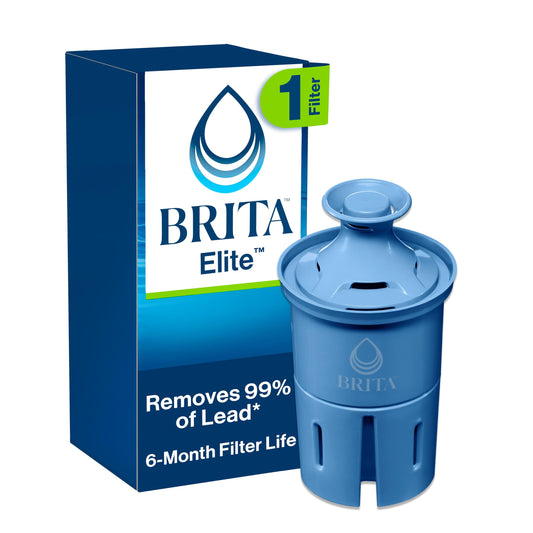 Brita Elite Water Filter Replacements for Pitchers and Dispensers, BPA-Free, Reduces 99% of Lead, Lasts Six Months or 120 Gallons, Includes 2 Pitcher Replacement Filters