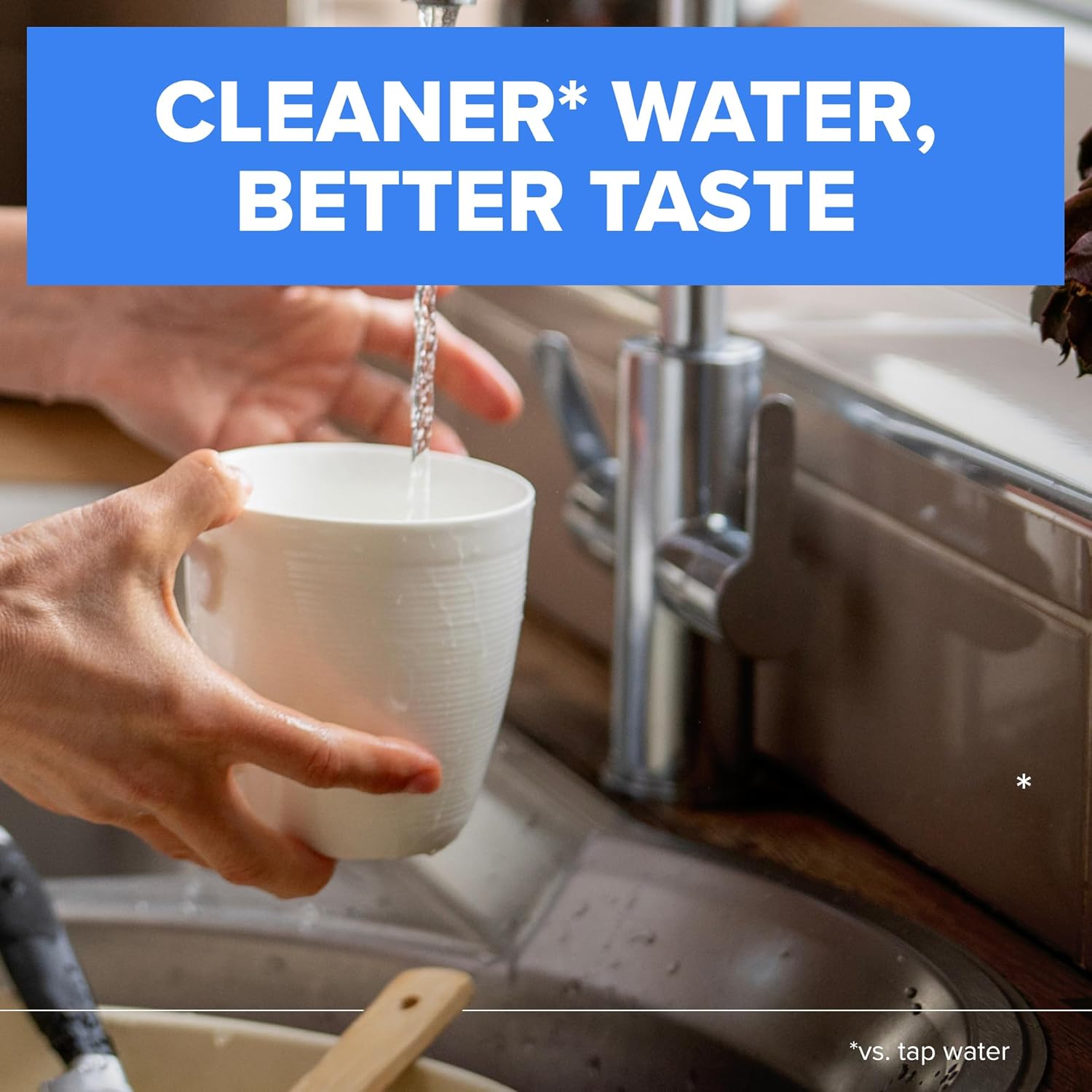 Brita Faucet Mount Water Filter System, Chrome, No-Wait Filtration, Easy Install, Multi-Use Tap Water Filter for Kitchens, Bathrooms & Small Spaces