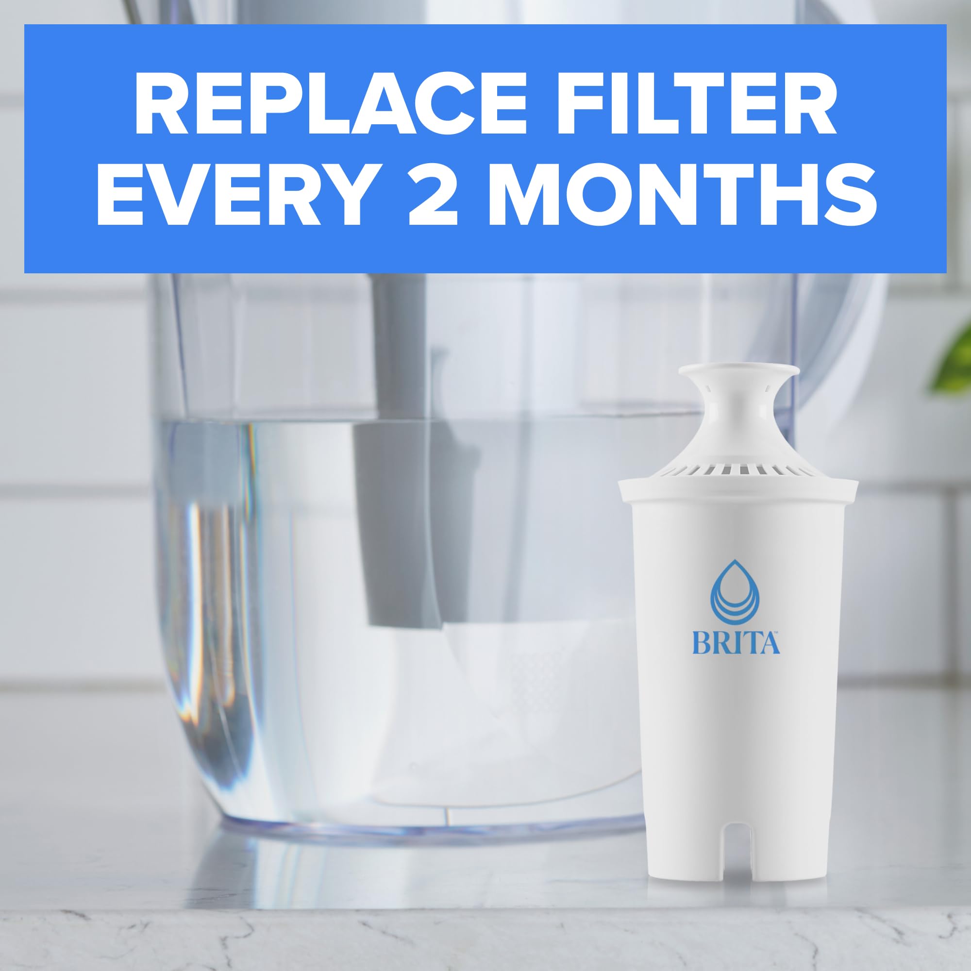 Brita Filter Replacements for Water Pitchers and Dispensers, Elite, NSF Certified to Remove 99% of Lead, 2 Count, Blue