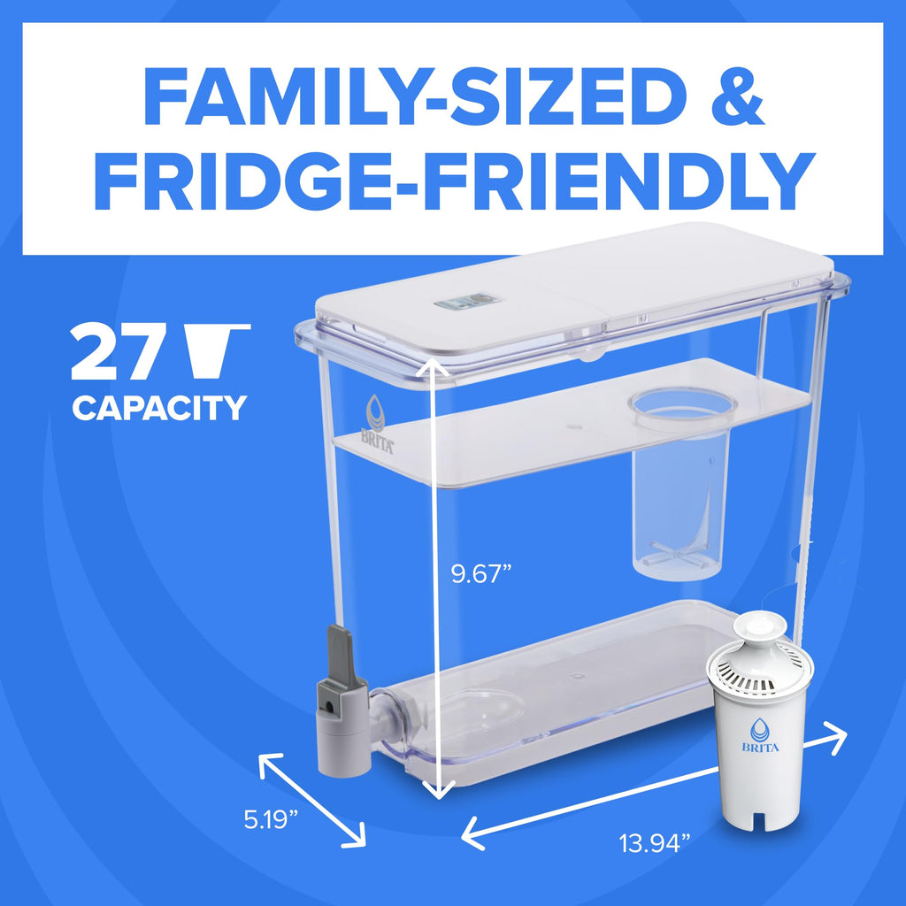 Brita Water Dispenser, UltraMax Elite Filter, Removes 99% of Lead, Includes 1 Filter, 27-Cup Capacity, Black