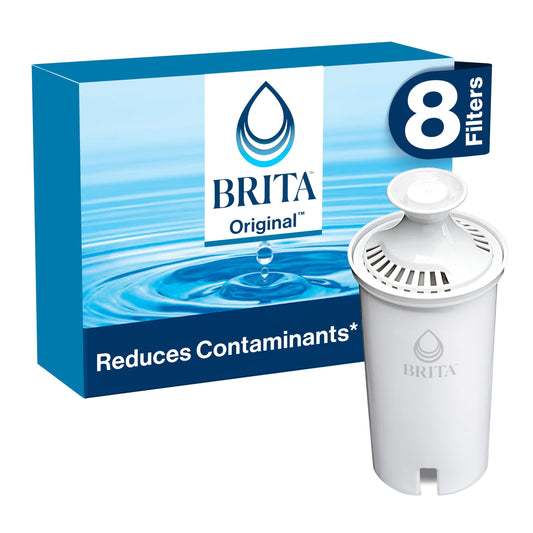 Brita Standard Water Filter for Pitchers and Dispensers, BPA-Free, Reduces Copper, Cadmium and Mercury Impurities, Lasts Two Months or 40 Gallons, Includes 4 Filters for Pitchers