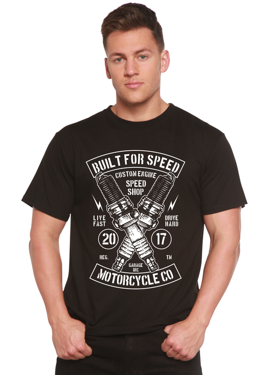 Men's graphic T-shirt by Spun Bamboo, featuring a printed design on short sleeve bamboo viscose and organic cotton fabric.