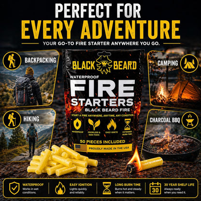 Black beard fire plugs "Fire Starter" from Americana Pipedream Apparel, featuring a rugged design with black and metallic accents.