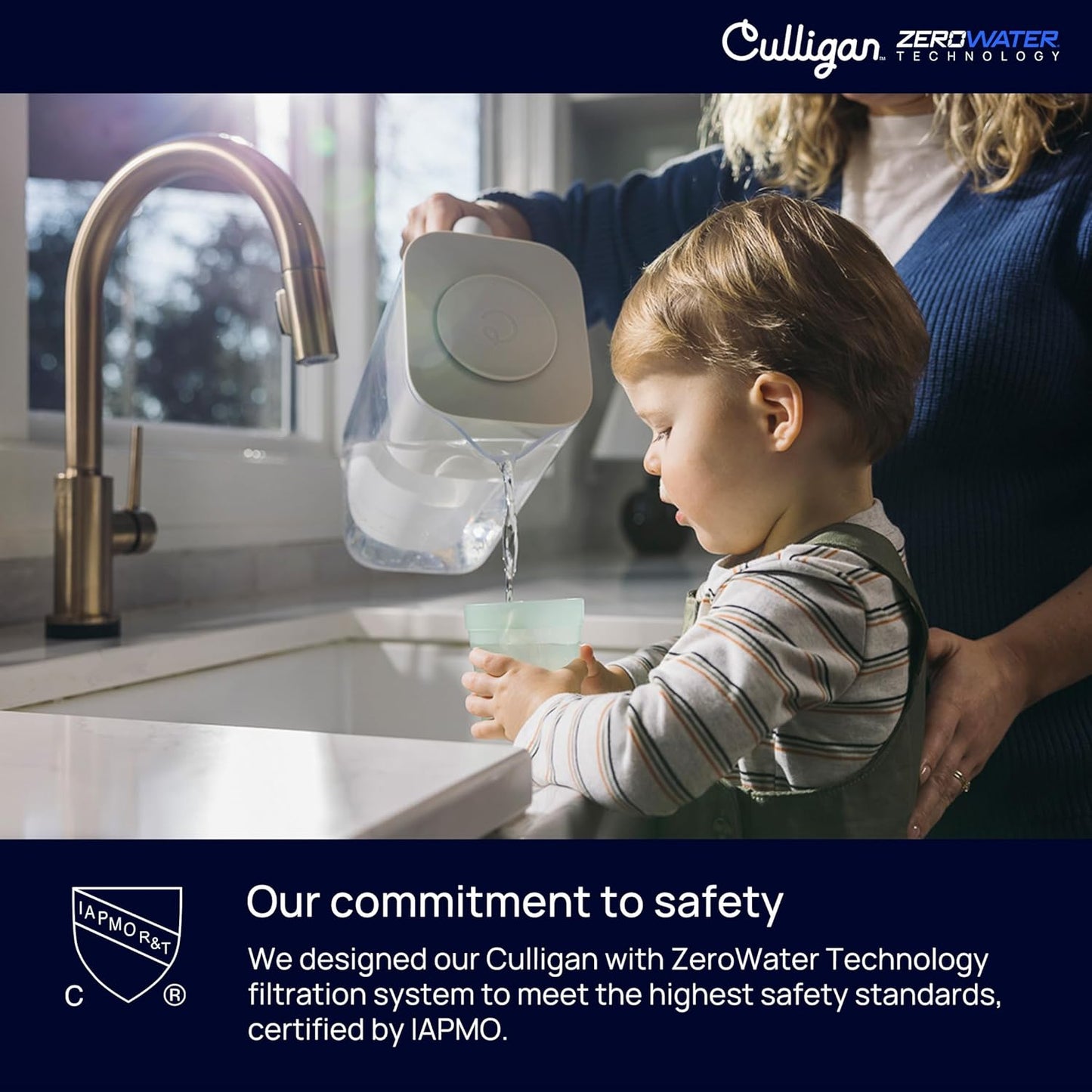 Culligan with ZeroWater Technology 7-Cup Water Filter Pitcher – Includes 5-Stage Advanced Water Filter, IAPMO Certified to Reduce Lead, Total PFAS (Forever Chemicals), Mercury, Fluoride, and Chlorine