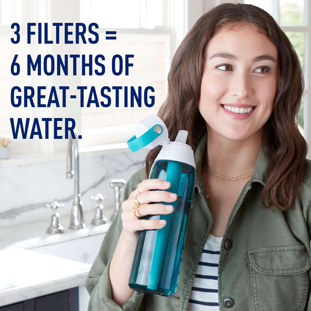 Brita Water Bottle Replacement Filters, BPA-Free, Replaces 1,800 Plastic Water Bottles a Year, Lasts Two Months or 40 Gallons, Includes 3 Filters