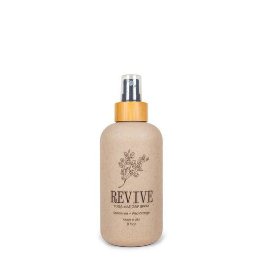 8oz Yoloha Yoga Revive Grip Spray bottle, scented yoga grip spray with an easy-to-use spray nozzle for improved grip.