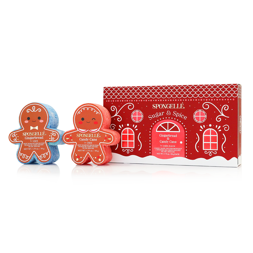 Spongellé Sugar & Spice Holiday Gingerbread Gift Set