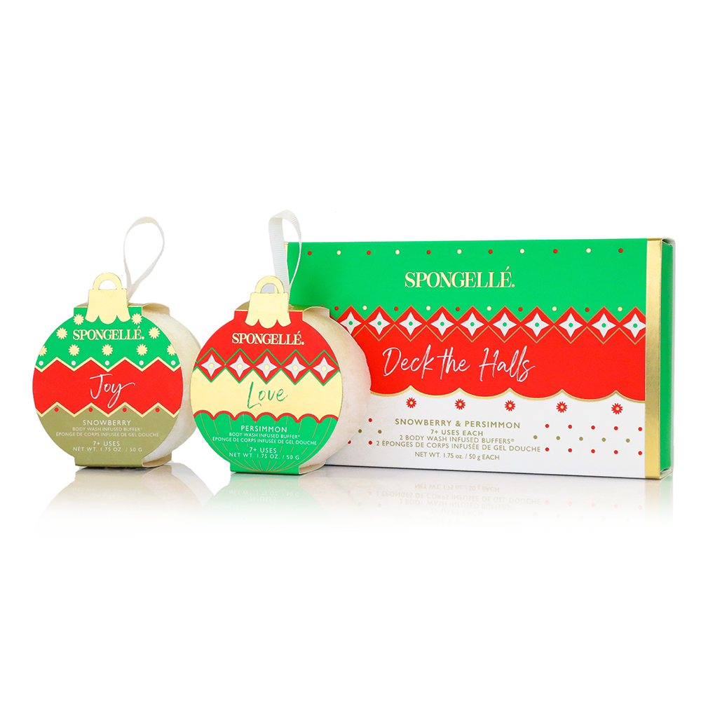 Spongellé Deck the Halls Holiday Ornament Gift Set