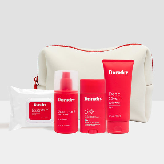 Duradry Active Body Set featuring comfortable workout clothing, including top and leggings, suitable for active wear.