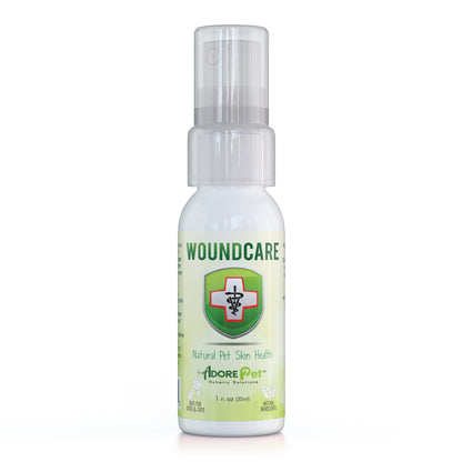 Adore Pet wound care product with bandage and applicator for pet wound treatment and healing.