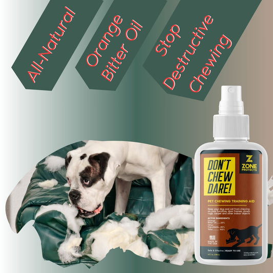 All-natural pet training aids from Zone Protects, triple pack of Chewing Prevention Don't Chew Dare for dog behavior control.