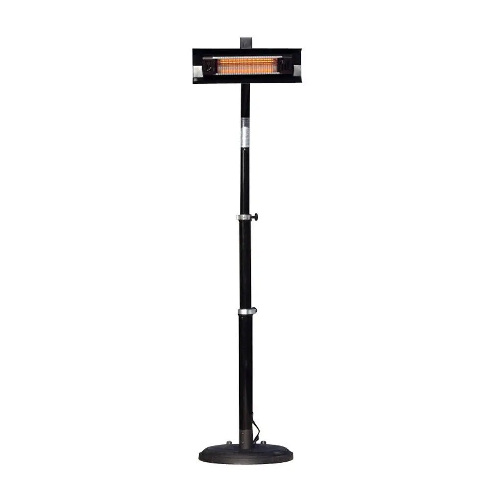 Black Powder Coated Steel Telescoping Offset Pole Mounted Infrared Patio Heater