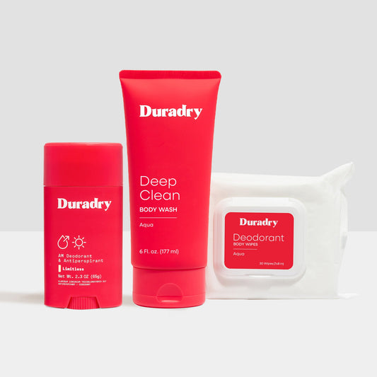 Duradry Busy Life Ritual box with skincare products and packaging, designed for daily skincare and self-care routines.