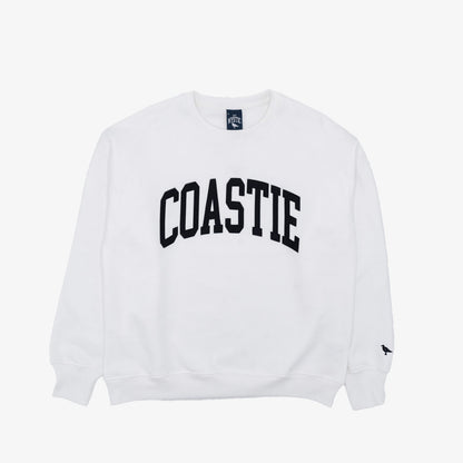 Coastie Embroidered Crewneck - White