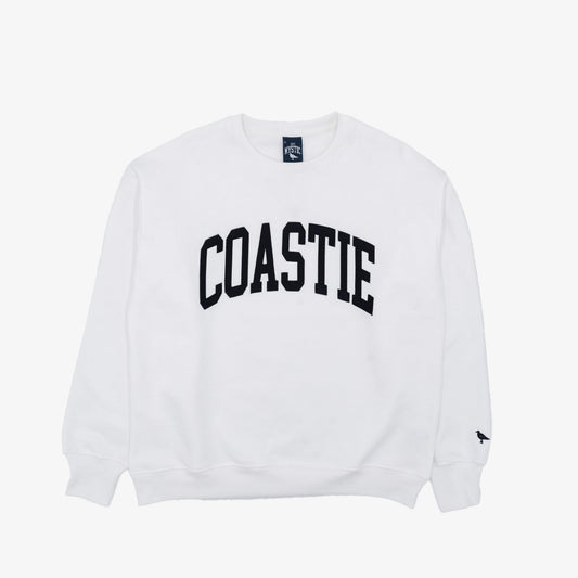 Coastie Embroidered Crewneck - White