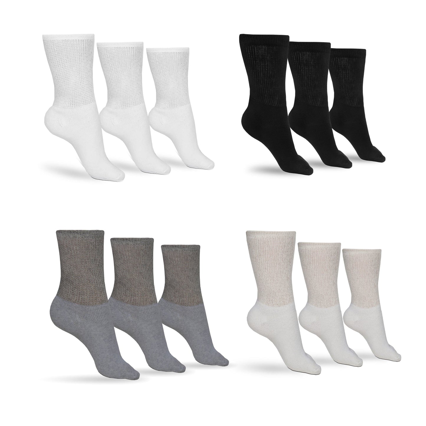 Men's cotton diabetic crew socks by DSC, assorted colors, soft, breathable fabric designed for comfort and diabetic foot care.