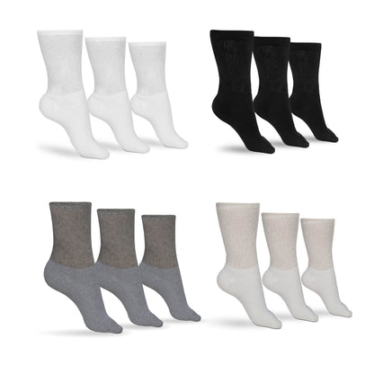 Men's cotton diabetic crew socks by DSC, assorted colors, soft, breathable fabric designed for comfort and diabetic foot care.