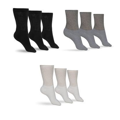 Men's cotton diabetic crew socks by DSC, assorted colors, soft and breathable sock designed for comfort and diabetic foot support.