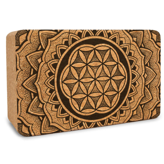 Yoloha Yoga Earth Rest cork yoga block for support and stability in yoga and Pilates practices.