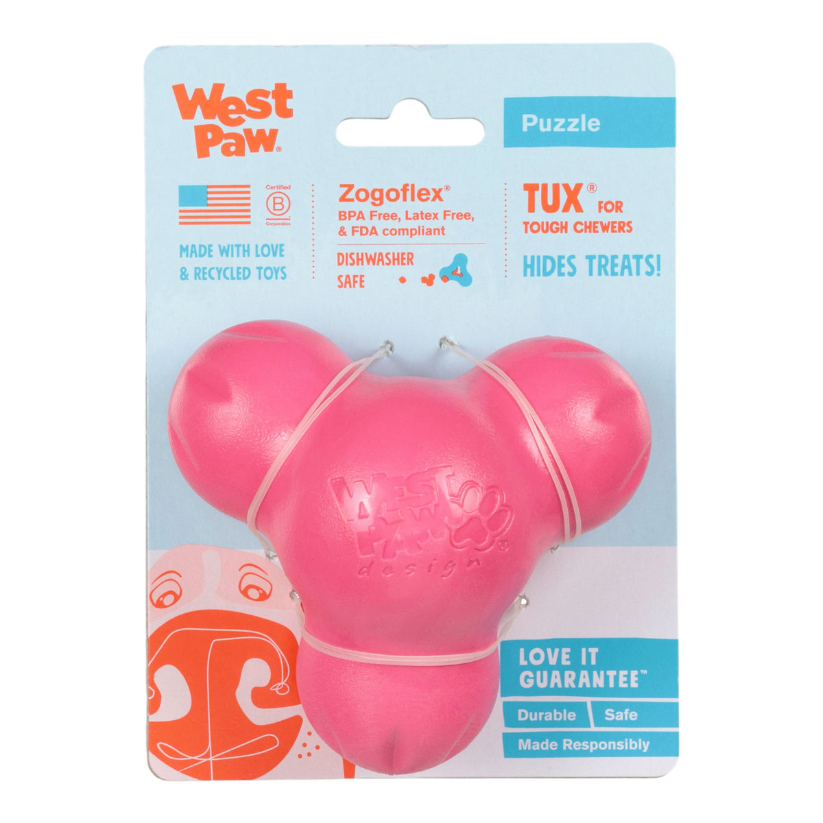 West Paw Tux Treat Toy – Geranium