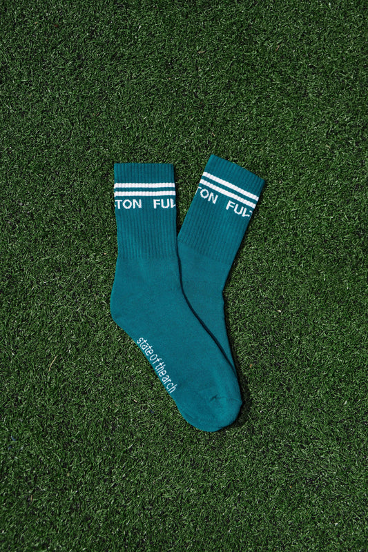 Fulton Socks – teal pair on grass