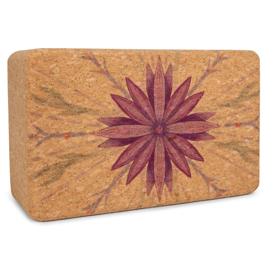 Yoloha Yoga Flight Home cork yoga block for support during yoga and Pilates exercises, made from natural cork material.