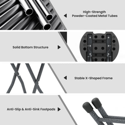 Folding Stool with Built-in Handle for Adults