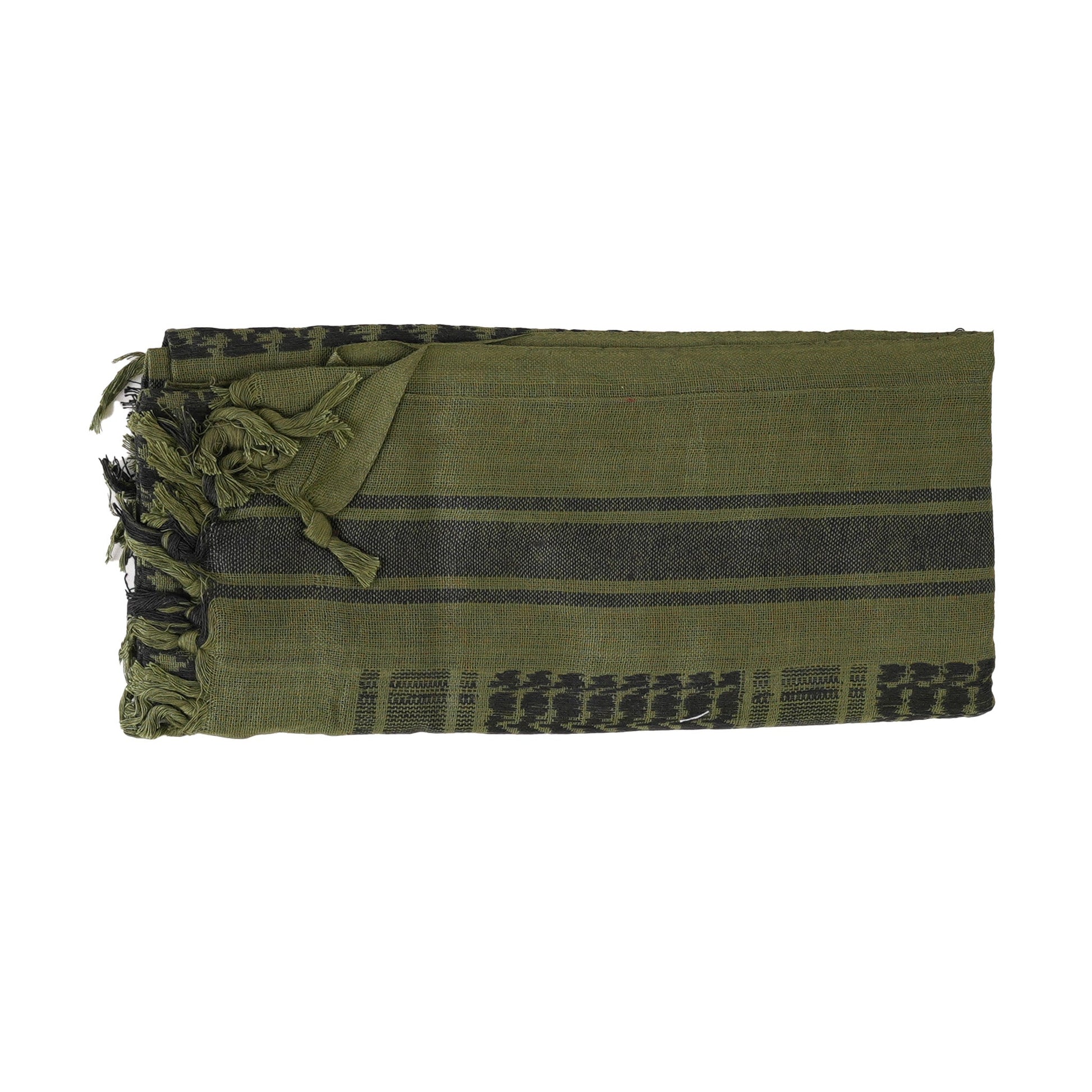 Unissued green shemagh scarf from Americana Pipedream Apparel, featuring traditional Middle Eastern headwear with a patterned design.