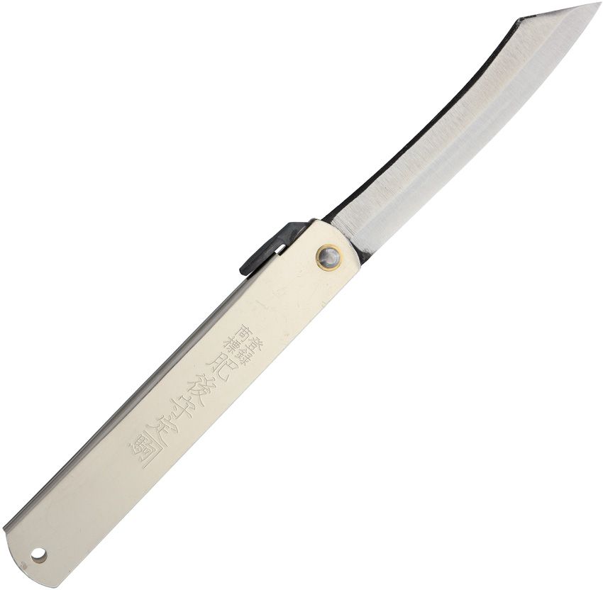 Americana Pipedream Apparel Higonokami folding knife with a 3 to 3.75-inch blade, featuring a traditional Japanese design and sleek metal handle.