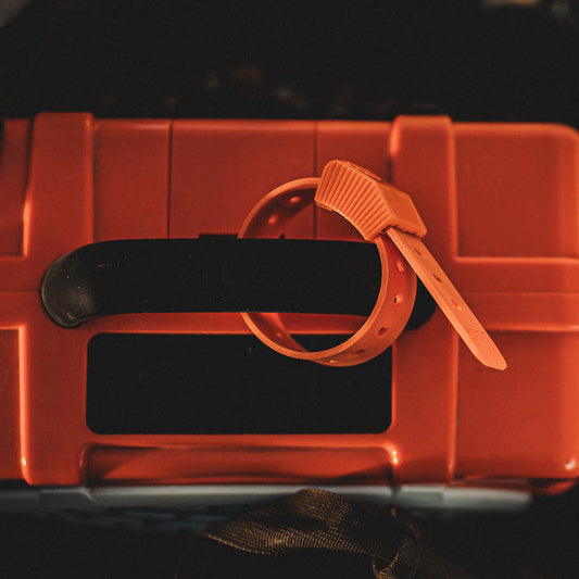 Hoss Straps 12-inch Gear Straps in black with metal buckles, designed for securing cargo and gear effectively.