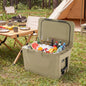 Insulated Portable Cooler Hard Shell Ice Chest with 2 Cup Holders Bottle Opener and Drain Plug