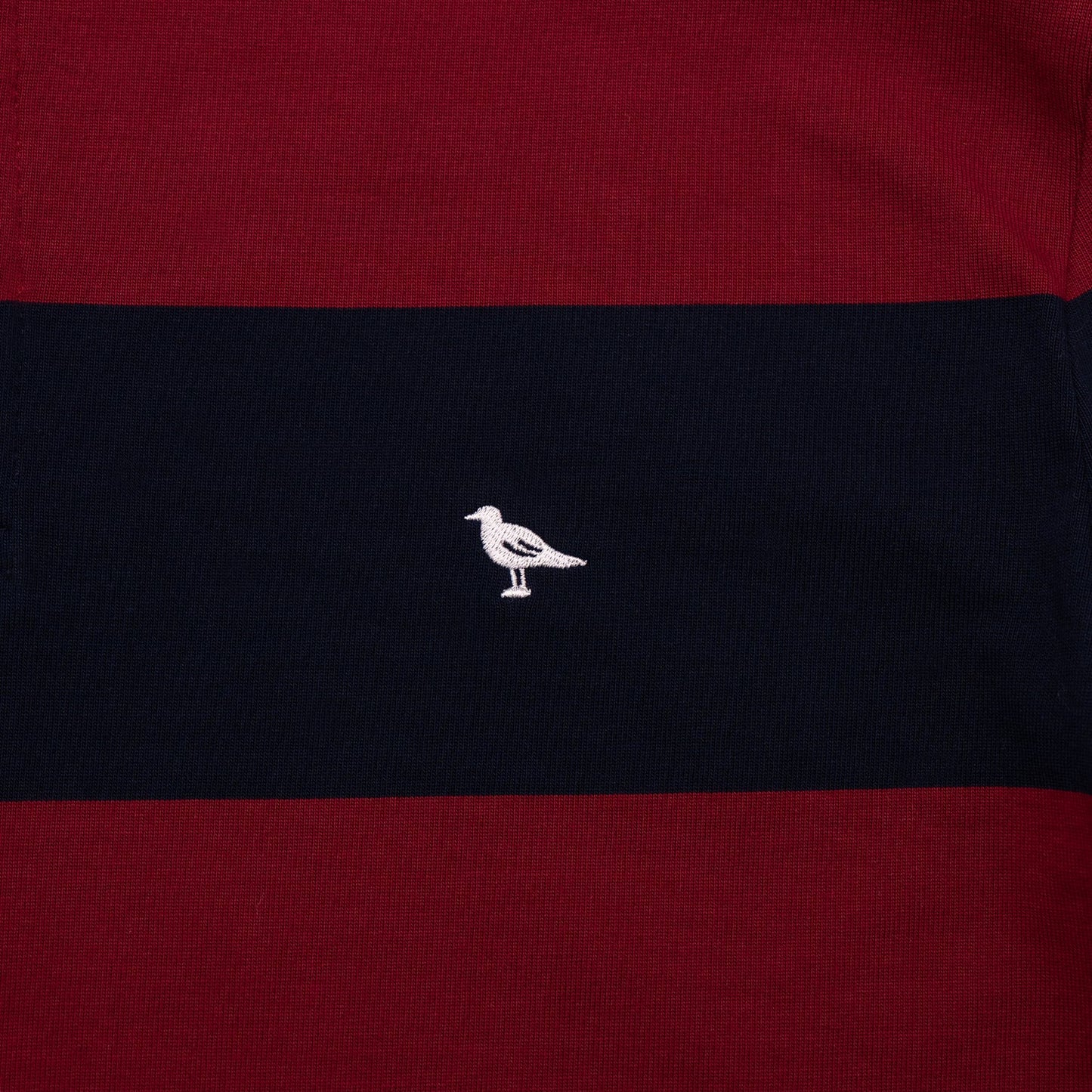 Classic Striped Rugby Shirt in Cranberry and Navy
