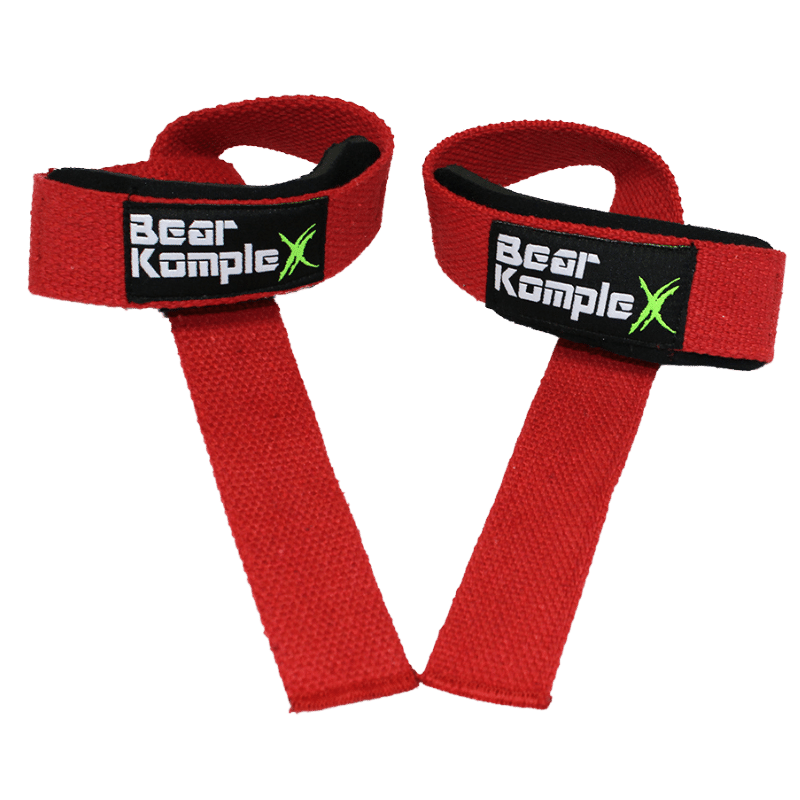 Pair of Bear KompleX lifting straps for weightlifting and strength training, made of durable material with padded grips.