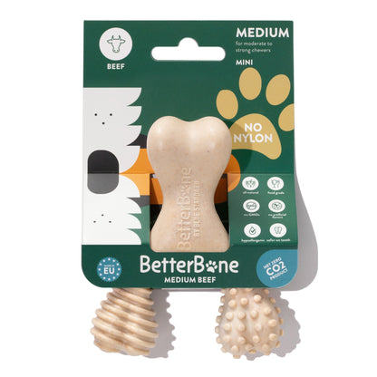 Medium-sized BetterBone Moderate dog chew toy from BetterBone All Natural Eco-Friendly Dog Chews & Bones, designed for moderate chewers.