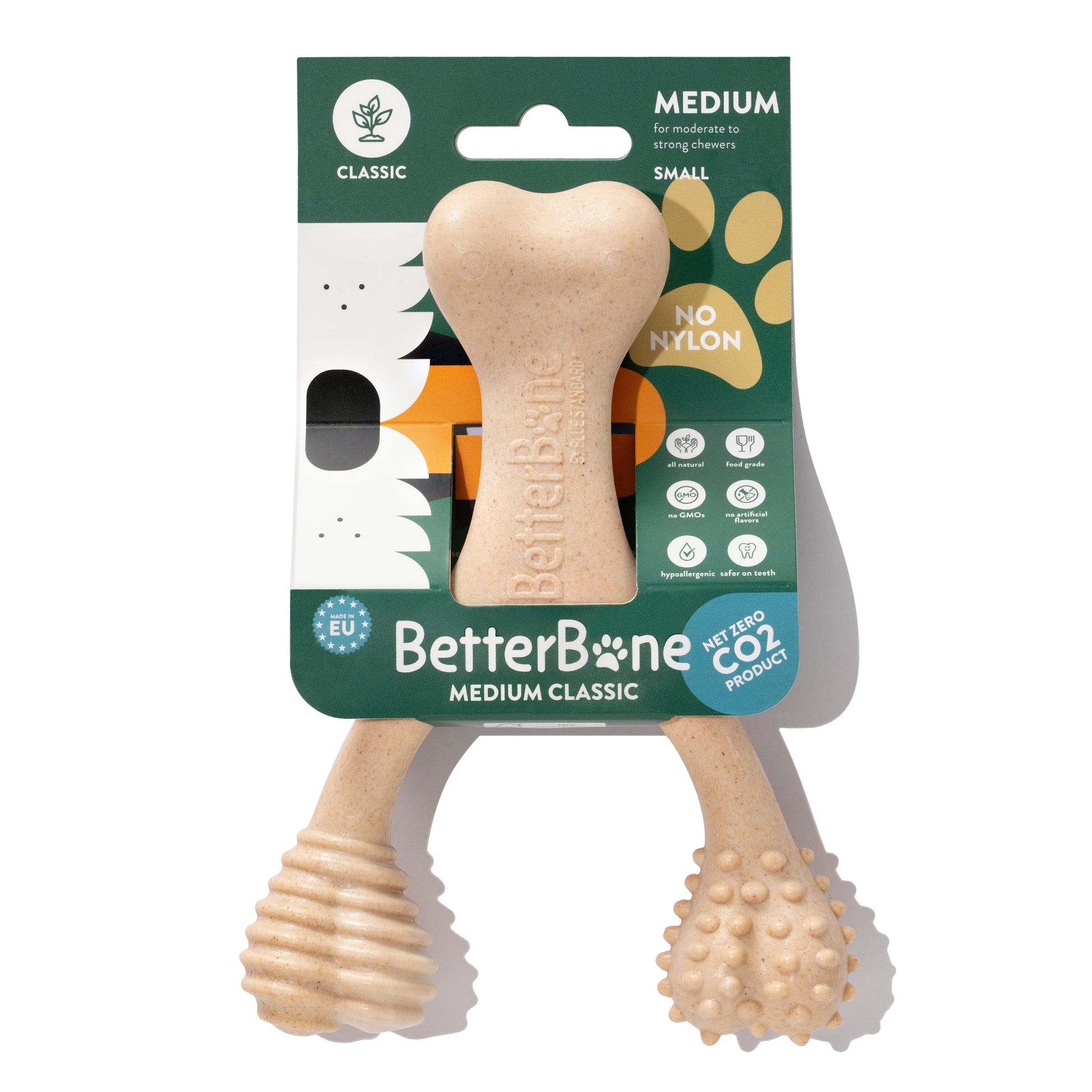 Medium-sized BetterBone Moderate dog chew toy from BetterBone All Natural Eco-Friendly Dog Chews & Bones, designed for durable canine play.