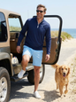 White Water Life Monterey Performance quarter zip long sleeve shirt in navy, featuring a comfortable fit and stylish design.