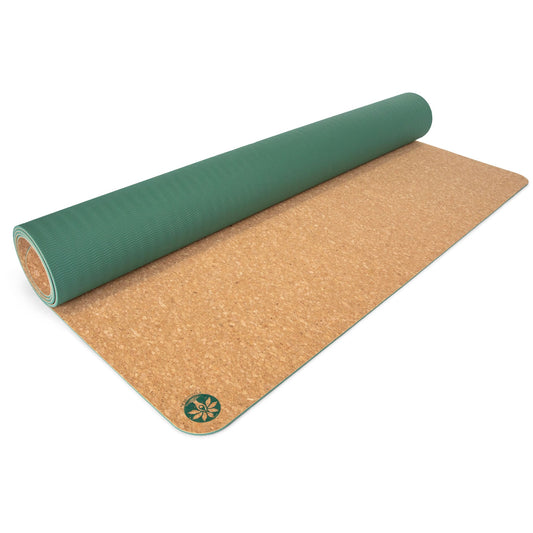 Yoloha Yoga Nomad XL cork yoga mat with plant-based foam surface, textured for grip, ideal for yoga and Pilates practice.