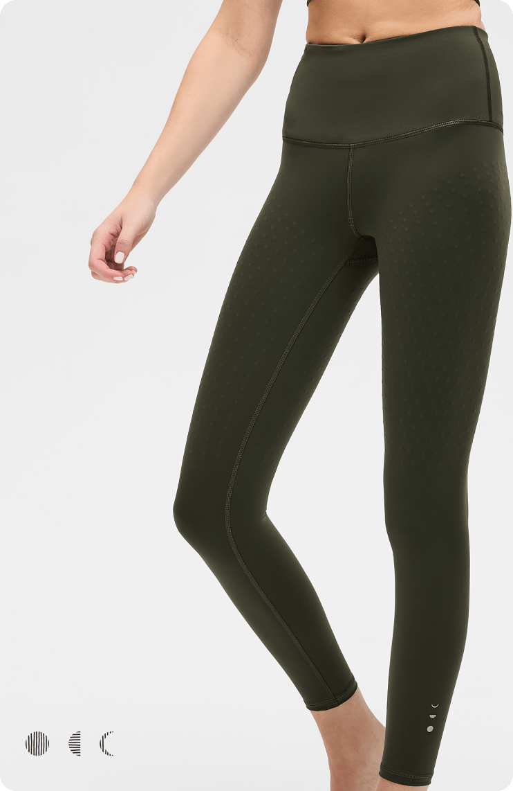 Olive green L'Original lymphatic leggings by Elastique Athletics, stretchy bottoms with supportive fit and stylish design.