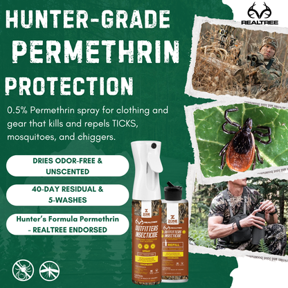 Permethrin Insecticide; Realtree Outfitter's Permethrin Spray Bundle, Mistosol + Refill