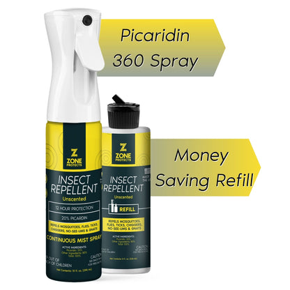 Insect Repellent, Picaridin, Unscented Mistosol + Refill Combo