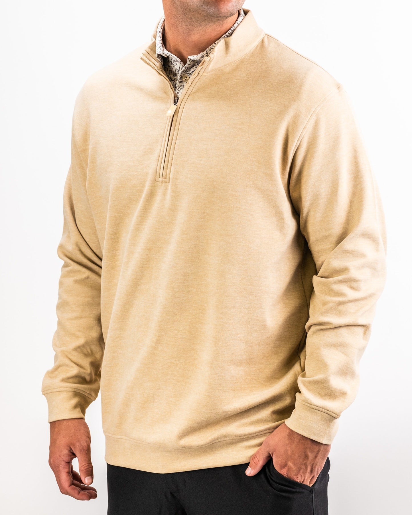 Men's Player Preferred™ Pullover in Sand, Pins and Aces men's outerwear, featuring a comfortable, stylish pullover for casual wear.
