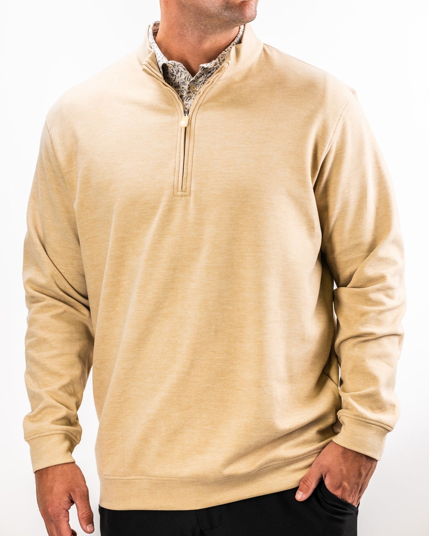 Men's Player Preferred™ Pullover in Sand, Pins and Aces men's outerwear, lightweight pullover with a casual fit and comfortable design.