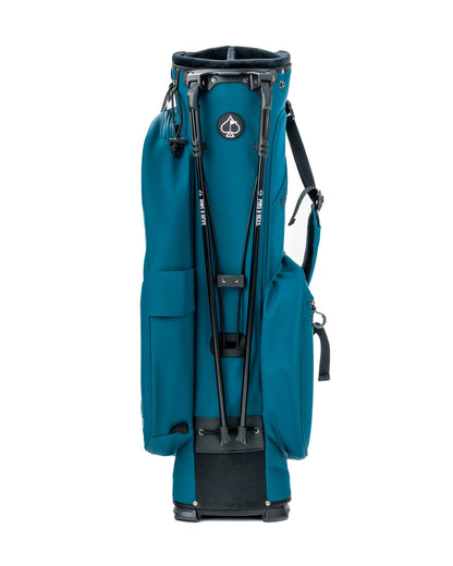 Player Preferred™ Sea Strike golf bag by Pins and Aces with multiple compartments and padded straps for comfortable carrying.